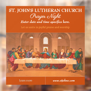Vinilos Para Cristales Personalizar Noche de Oración de la Iglesia La Últ