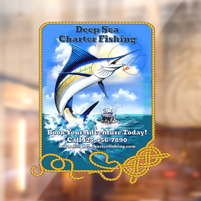 Vinilos Para Cristales Personalizar Ocean Sports Fishing Charter Busine (Hoja 2)