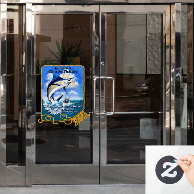 Vinilos Para Cristales Personalizar Ocean Sports Fishing Charter Busine (Puerta de oficina)