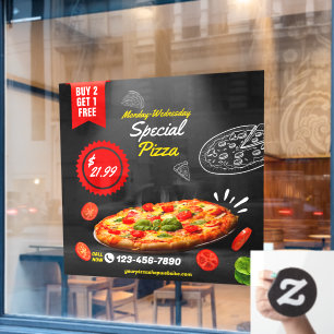 Vinilos Para Cristales Personalizar Oferta Especial de Noches de Pizzería