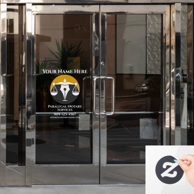 Vinilos Para Cristales Personalizar Paralegal Notary Services Business Do (Puerta de oficina)