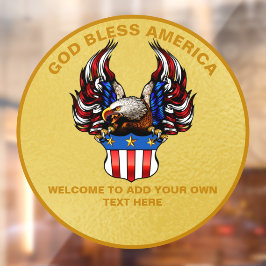 Vinilos Para Cristales Personalizar Patriotic Eagle USA Flag Gold