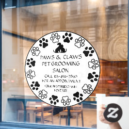 Vinilos Para Cristales Personalizar Paws Mascota Grooming Front
