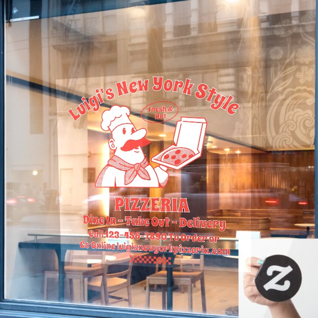 Vinilos Para Cristales Personalizar Pizza Restaurant Front (Ventana de cafetería)