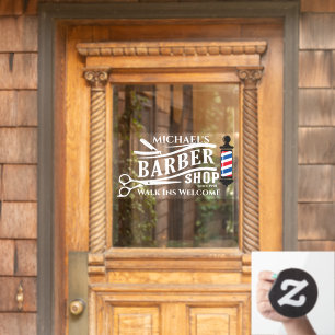 Vinilos Para Cristales Personalizar poste de barbería genérica negocio
