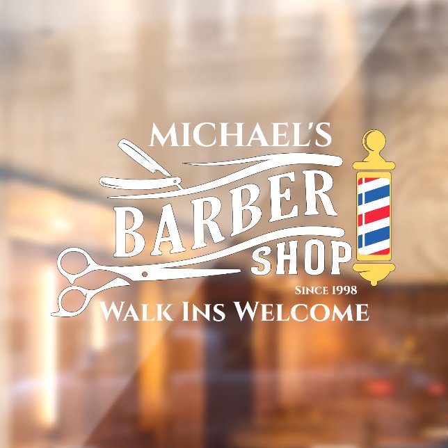 Vinilos Para Cristales Personalizar poste de barbería genérico comercial (Hoja 2)