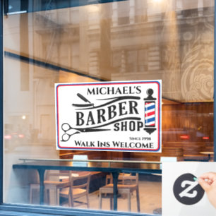 Vinilos Para Cristales Personalizar poste de negocio de Barbería genérica