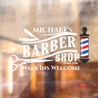 Vinilos Para Cristales Personalizar poste de negocio de Barbería genérica