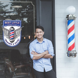 Vinilos Para Cristales Personalizar poste tradicional de Barbería Clásica
