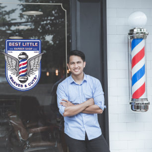 Vinilos Para Cristales Personalizar poste tradicional de Barbería Clásica