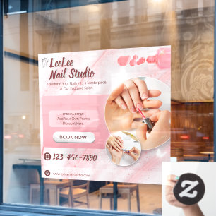 Vinilos Para Cristales Personalizar Promocional de Salón de Uñas Moderno
