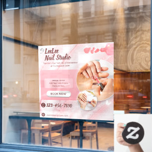 Vinilos Para Cristales Personalizar Promocional de Salón de Uñas Moderno
