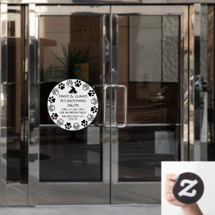 Vinilos Para Cristales Personalizar puerta principal de aseo de mascotas 