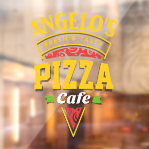 Vinilos Para Cristales Personalizar Restaurante Café de Pizza Caliente Fr