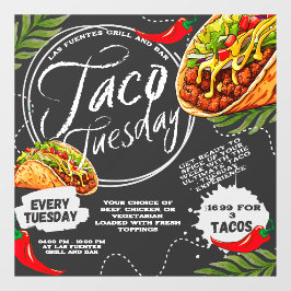 Vinilos Para Cristales Personalizar Restaurante Mexicano Taco Martes Gráf