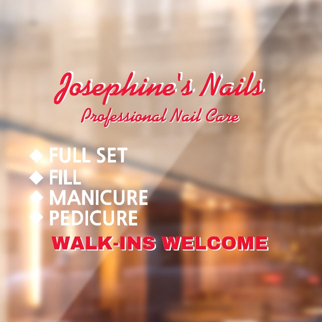 Vinilos Para Cristales Personalizar Servicios de Salón de Uñas Se Aceptan (Hoja 2)