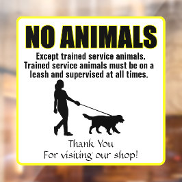 Vinilos Para Cristales Personalizar Sin Animales Excepto Perros de Servic