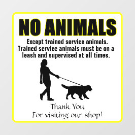 Vinilos Para Cristales Personalizar Sin Animales Excepto Perros de Servic