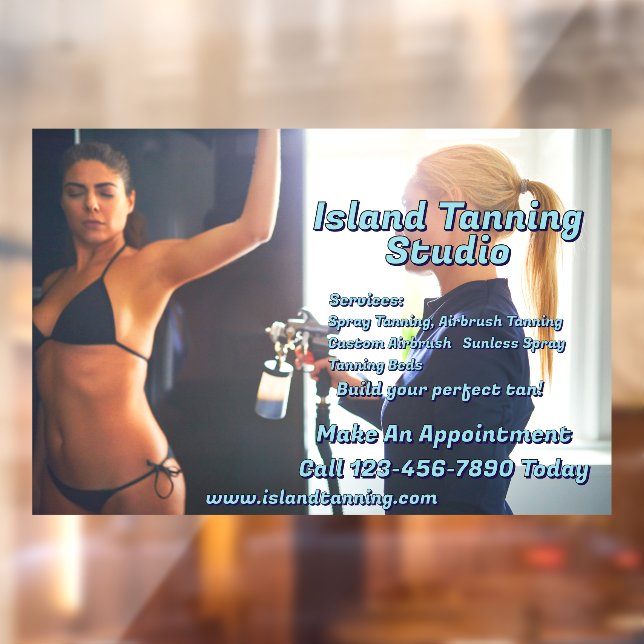 Vinilos Para Cristales Personalizar Spray Tanning Booth Business 3 (Hoja 2)