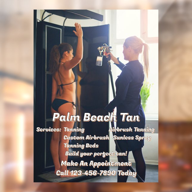 Vinilos Para Cristales Personalizar Spray Tanning Booth Business 4 (Hoja 2)