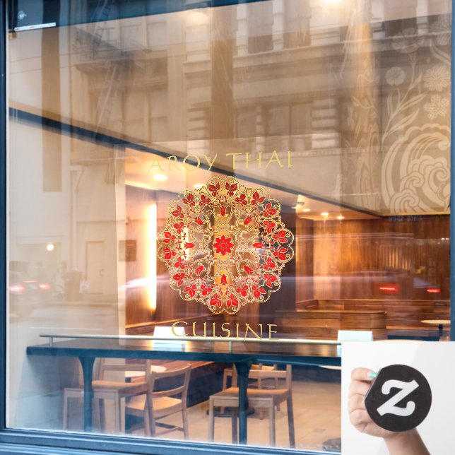 Vinilos Para Cristales Personalizar Thai Restaurant Front Advertising Win (Ventana de cafetería)