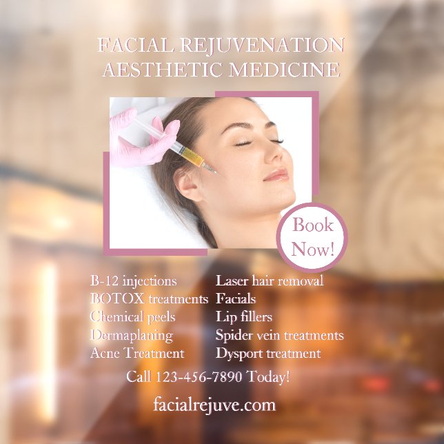 Vinilos Para Cristales Personalizar Tratamiento cutáneo Faciales de Botox (Hoja 2)