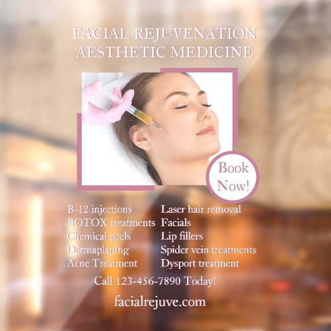 Vinilos Para Cristales Personalizar Tratamiento cutáneo Faciales de Botox (Hoja 2)