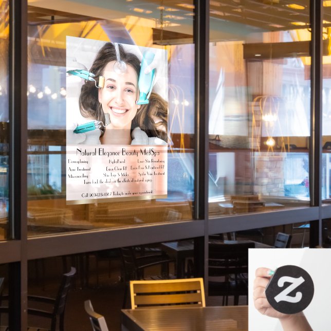 Vinilos Para Cristales Personalizar Tratamiento detallado de belleza de M (ventana del restaurante)