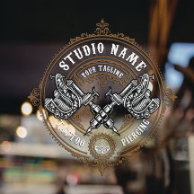 Personalizar Vintage Tattoo Shop GunMachine