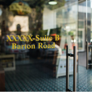 Vinilos Para Cristales Personalize Business Shop Street Address Blk/Gold