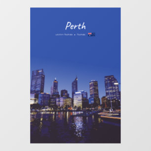 Vinilos Para Cristales Perth, Australia - Horizonte de la ciudad de noche