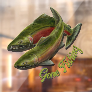 Vinilos Para Cristales Pesca Decoración Personalizado Salmon Fish Art Ven