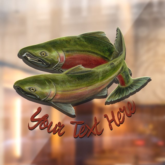 Vinilos Para Cristales Pesca Decoración Personalizado Salmon Fish Art Ven (Hoja 2)