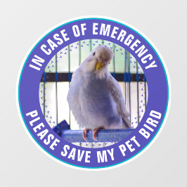 Vinilos Para Cristales Pet Safety Alert Custom Bird Photo First Responder