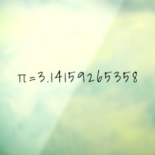 Vinilos Para Cristales Pi a 10 puntos decimales "π=3.14" Matemáticas y Ci