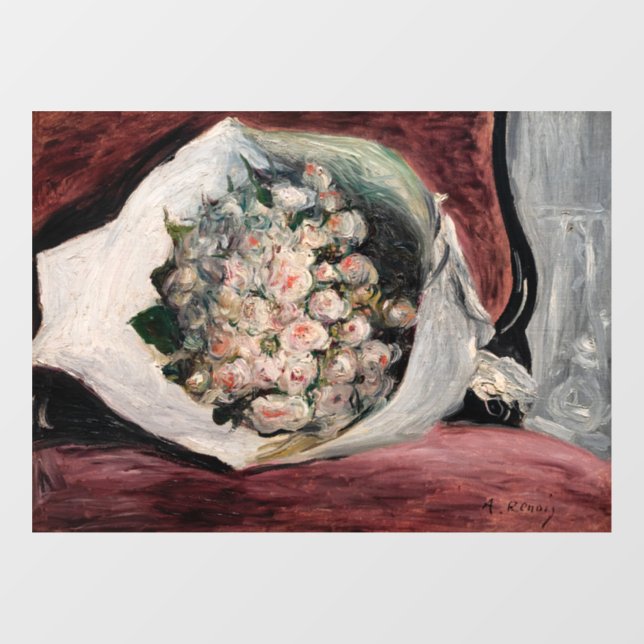 Vinilos Para Cristales Pierre-Auguste Renoir - Bouquet en una caja (Hoja)