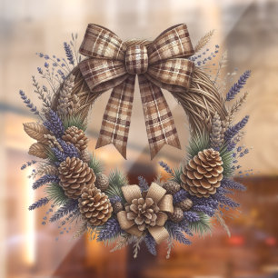Vinilos Para Cristales Pinecone Wreath Window Cling