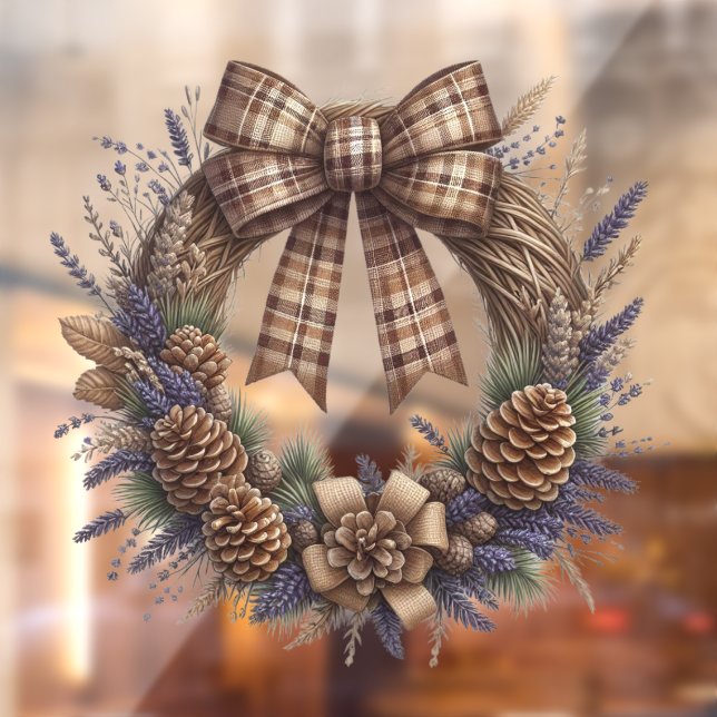 Vinilos Para Cristales Pinecone Wreath Window Cling (Hoja 2)