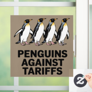 Vinilos Para Cristales Pingüinos Vintage Protestan Contra Aranceles Diver