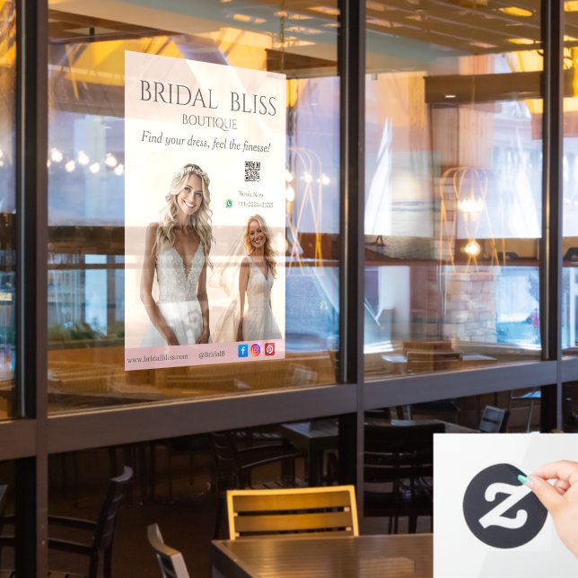 Vinilos Para Cristales Pink Bridal Bliss Celebrate Love Happiness Wedding (ventana del restaurante)