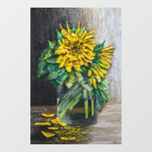Pintura Acrílica de Naturaleza Muerta de Girasoles