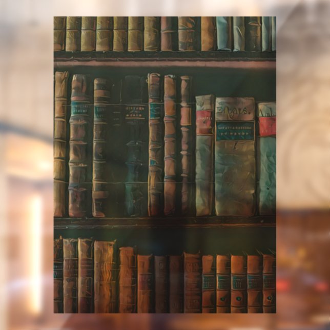 Vinilos Para Cristales Pintura de amante de la biblioteca (Hoja 2)