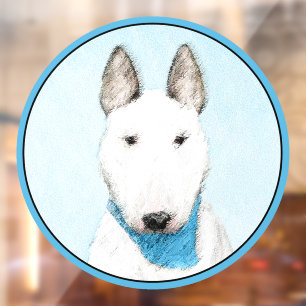 Vinilos Para Cristales Pintura de Bull Terrier - Arte Original y Divertid