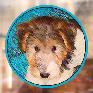 Vinilos Para Cristales Pintura de cachorro de Wire Fox Terrier - Arte ori