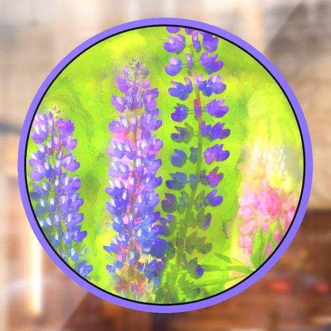 Vinilos Para Cristales Pintura de Lupine - Arte original de las flores (Hoja 2)