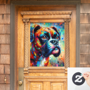 Vinilos Para Cristales Pintura de perro de arte pop colorista impresionis
