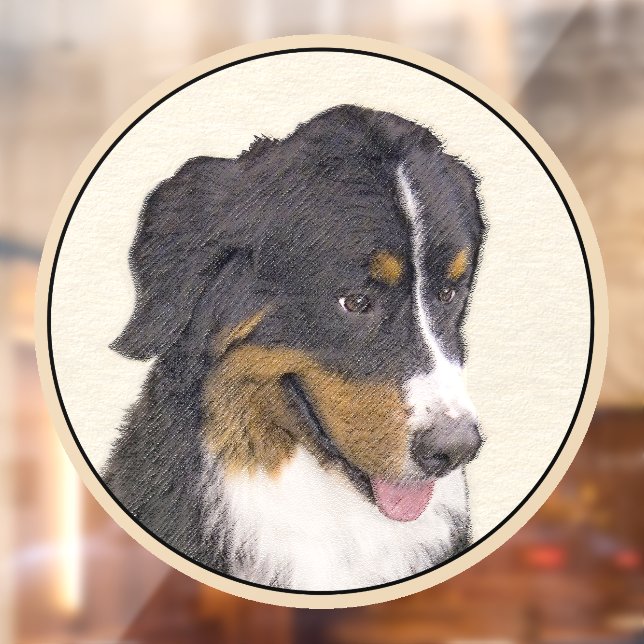 Vinilos Para Cristales Pintura de perro de montaña de Bernese - Arte de p (Hoja 2)