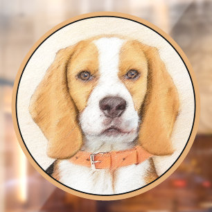Vinilos Para Cristales Pintura de perro sabueso Beagle Arte animal origin