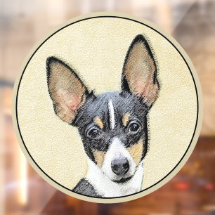 Vinilos Para Cristales Pintura de Toy Fox Terrier - Arte de Perro Origina