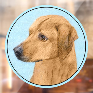 Vinilos Para Cristales Pintura Ridgeback Rhodesiana - Arte Perro Original